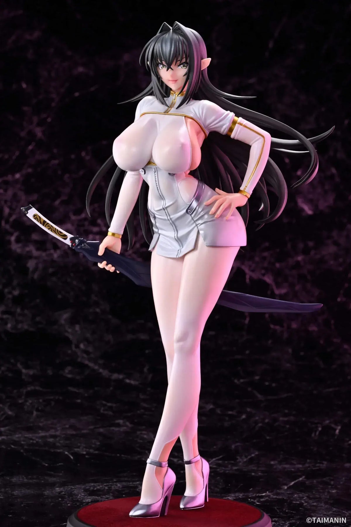 Q-Six Taimanin RPGX Annerose Vajra White Sheer PVC Figure 31cm
